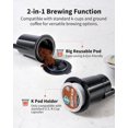 thumbnail image 2 of Cafetière Chaude et Glacée pour K Cups et Café Moulu, Cafetière à Portion Individuelle avec Réglage Audacieux, Filtre Réutilisable, Compatible avec Tasse de Voyage, Compacte et Rapide, Noir, 2 of 7