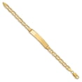 thumbnail image 2 of Real 14kt Yellow Gold Anchor Link ID Chain Bracelet; 7 inch; Lobster Clasp; for Adults and Teens; for Women and Men, 2 of 3