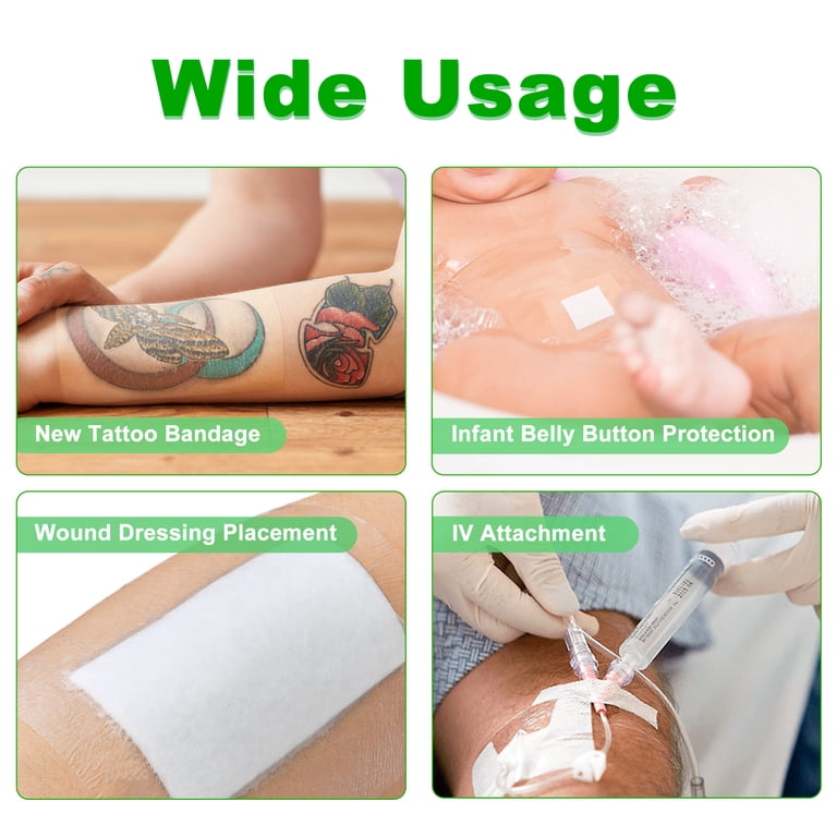 LotFancy Tattoo Aftercare Bandage, 4" x 12 Yards, Waterproof Tattoo Wrap Tape for Second Skin Healing LotFancy Tattoo Aftercare Bandage, 4" x 12 Yards, Waterproof Tattoo Wrap Tape for Second Skin Healing