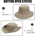 thumbnail image 3 of Muryobao Men Sun Hat Summer Wide Brim UPF 50+ Breathable Boonie Hats Waterproof Foldable Safari Cap Khaki, 3 of 7