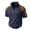 Navy, variant on Quarter Zip Waffle Shirt for Men Mock Neck Standing Collared T-Shirt Lightweight Summer Pullover Tees Fashion Color Block Shirts Navy S