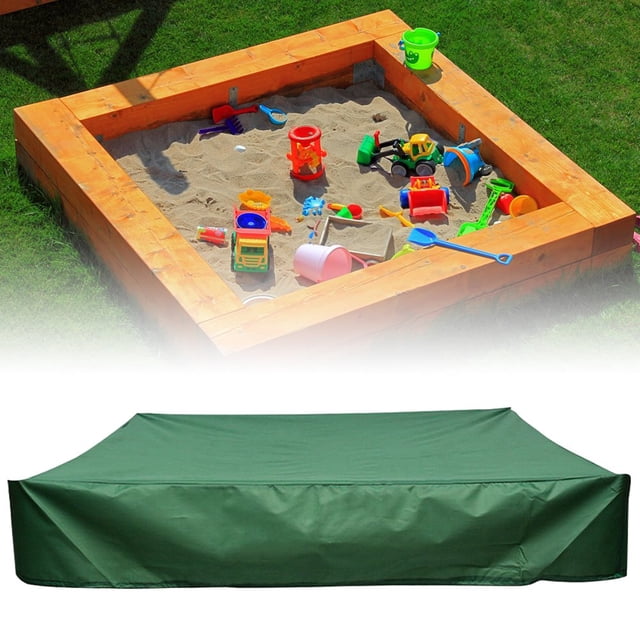 AMERTEER Waterproof Bunker Cover with Traction Rope 95% UV Resistant Outdoor Garden Sunshade Oxford Cloth Shelter Canopy Children Toy Sandpit Pool Sandbox Cover for Kids Garden Outdoor