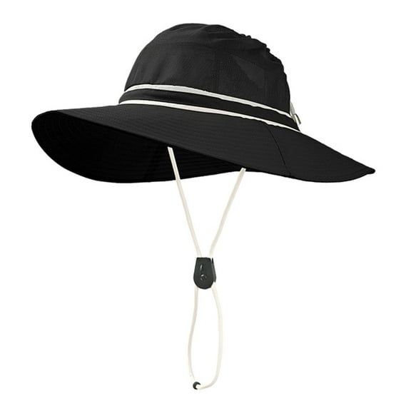 HJYCHN Unisex Wide Brim Summer Sun Hat for Outdoor Fishing Hiking and Beach Activities Black One Size
