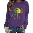 thumbnail image 2 of CLOISE Women's Sweatshirts Long Sleeve Lightweight Crew Neck Tops Graphic Pullover Cute Fall Winter Clothes Purple L, 2 of 5