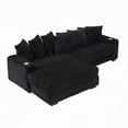 thumbnail image 5 of Modern 111.4" Black Corduroy Sofa with Storage & Recliner for Living Room, 5 of 9