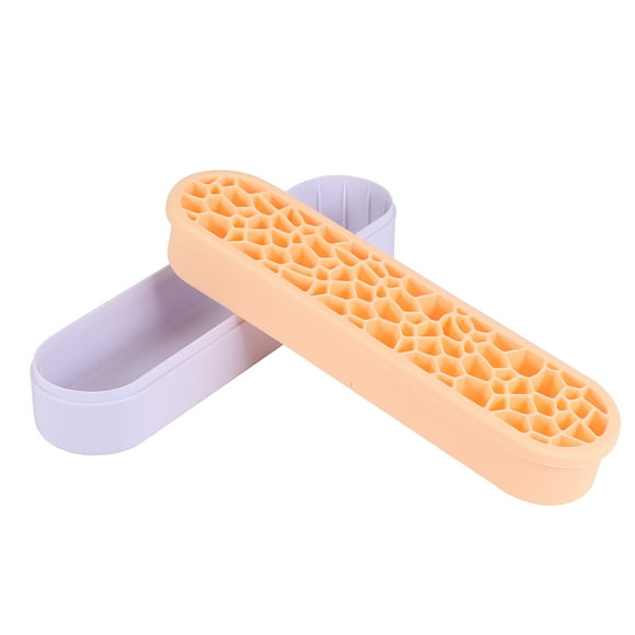 UPGRATOR Estante Organizador Para Brochas De Maquillaje En Silicona Resistente Color Amarillo