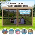 thumbnail image 2 of Sunrisel 10'Lx6.4'W Replacement Mosquito Netting for 10'x10' Folding Gezebo (Mesh Sidewalls ONLY), w/Zipper, 4 Pack (Tan), 2 of 10