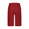 thumbnail image 5 of HKYNLAG Womens Bermuda Shorts High Waisted Cargo Shorts with Pockets Elastic Knee Length Summer Casual Shorts with Pockets Wine M, 5 of 5