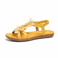 thumbnail image 5 of hoksml Women's Floral Applique Flat Sandals, Elastic Ankle Strap Open Toe Shoes for Summer and Casual Wear, 5 of 9