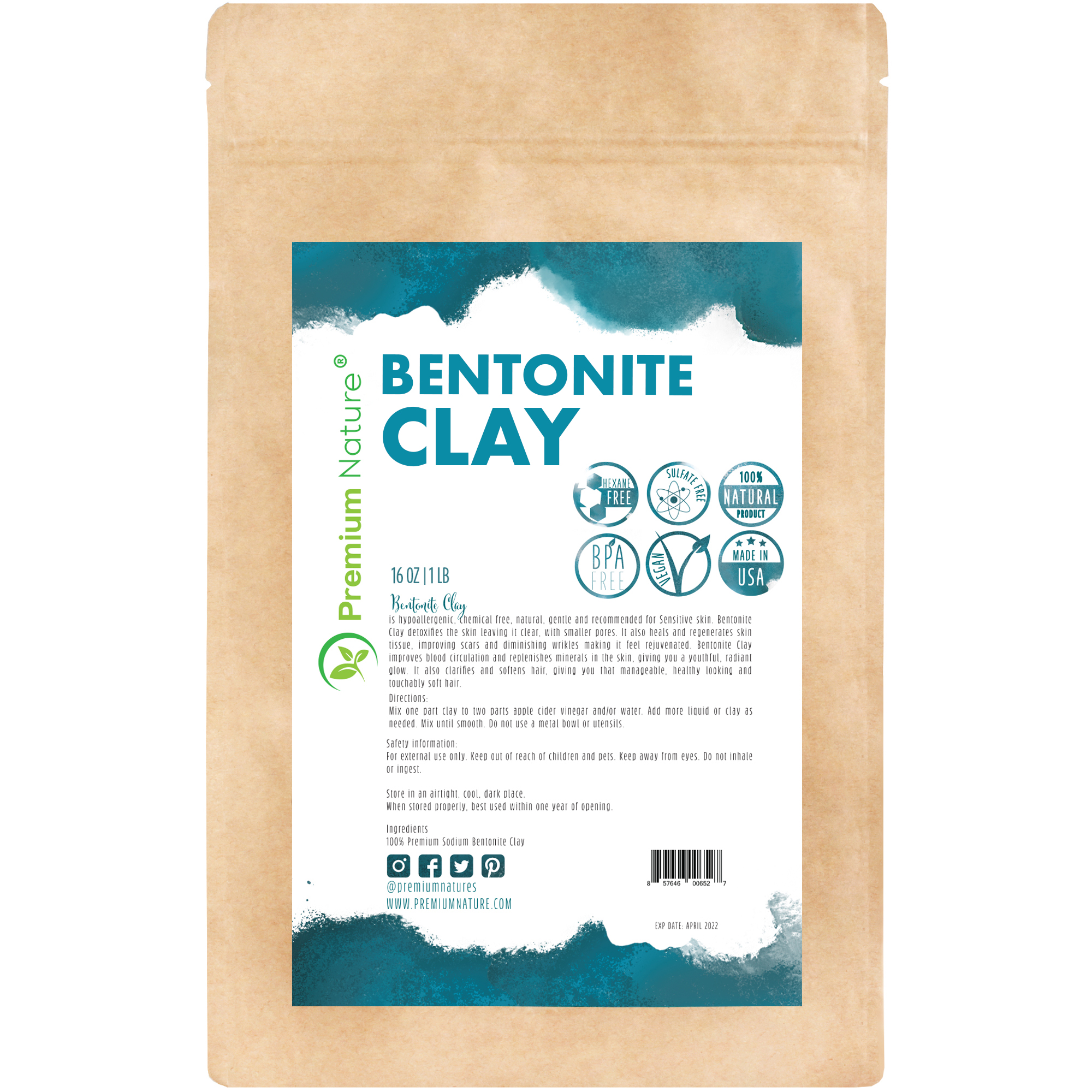 Indian Healing Bentonite Clay 16 oz