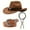 Beige, variant on SUNSIOM Western Accessories for Women Men Retro Cowgirl Hat with Belt, Necklace Set for Halloween Cosplay