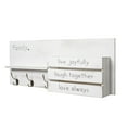 thumbnail image 6 of American Art Decor Addie Joy Family Decorative Key Holder & Mail Organizer with Wall Hanging Storage Basket, Shelf, and Hooks - Distressed White Wash, 6 of 6