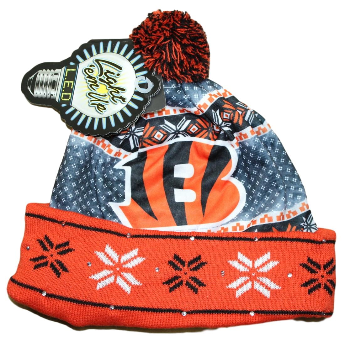Cincinnati Bengals NFL "Ugly" LED Light Up Cuffed Knit Hat with Pom by Forever Collectibles