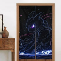 Mewtwo Doorway Curtain Cute Blackout Windproof Window Door Curtain Tapestry Colorful Room Privacy Divider Curtains Home Decoration 2 Panels 34"x56"