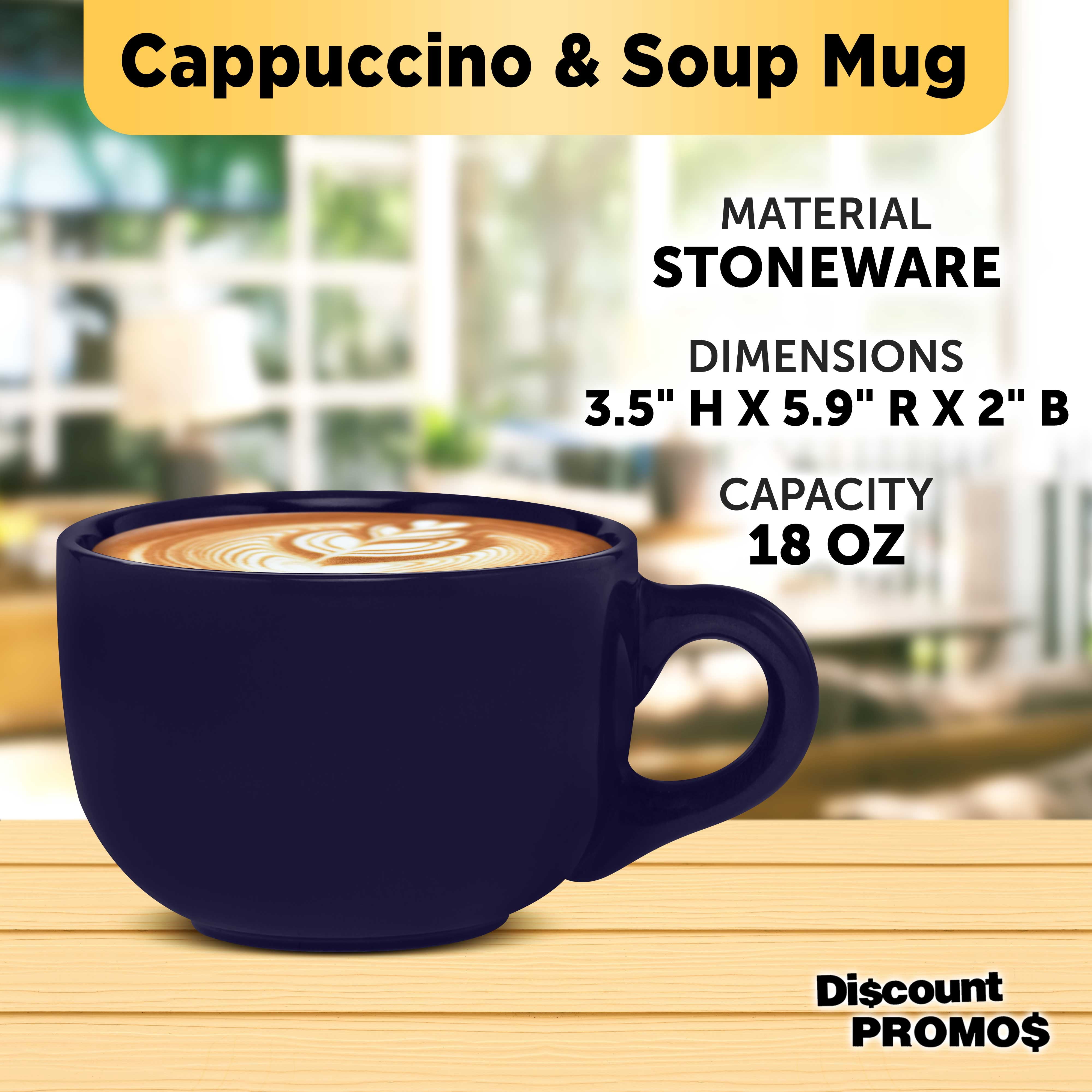 Ceramic Cappuccino Mugs 18 oz. Set of 10, Bulk Pack - Perfect for Coffee, Tea, Espresso, Hot Cocoa, Other Beverages - Cobalt Blue
