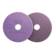 Scotch-Brite Diamond Floor Pads, 19" Diameter, Purple, 5/Carton