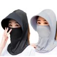 thumbnail image 2 of Protector solar de seda de hielo, visera plegable, sombrero de protección para el cuello, ala grande para mujer, material de seda de hielo ligero y transpirable, a prueba de viento y polvo, 2 of 6