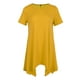 thumbnail image 2 of Vestido mini de manga corta con cuello halter, asimétrico y acampanado para mujer, talla grande Amarillo, 2 of 8