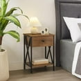 thumbnail image 2 of Nightstand,Modern Bedside End Table, Night Stand with Drawer and Storage Shelf for Living Room Bedroom, Industrial Metal Frame, 2 of 9