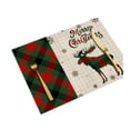 thumbnail image 3 of Christmas Plaid Placemats ,Merry Christmas Buffalo Plaid Fabric Table Mats, Farmhouse Heat Resistant Dining Table Place Mats for Holiday Xmas Party, 3 of 5