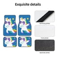 thumbnail image 4 of Yiaed Cool Unicorn Star Golden Print Carpet Floor Mats for Cars, Auto Accessories Front & Rear Car Floor Mats Car Floor Foot Mat Sets of 4 Pieces, 4 of 7
