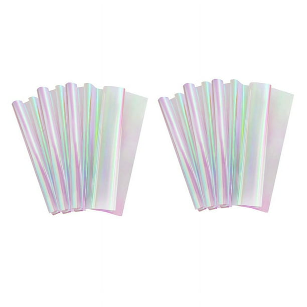 40 Piezas de Papel de Celofán de 59 cm x 57 cm, Película Iridiscente, Envoltura de Regalo, Papel de Embalaje de Envoltura de Flores Arcoíris, Ven