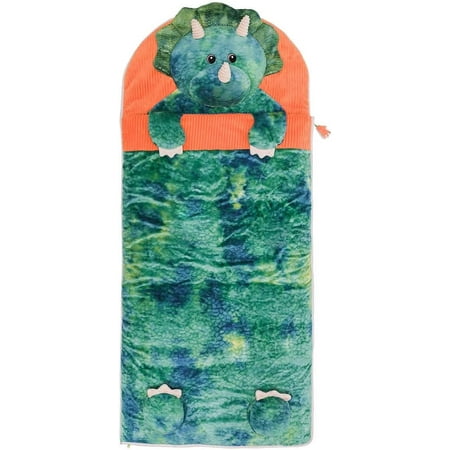 Hugfun Animal Slumber Sleeping Bag (Green Triceratops Dinosaur)