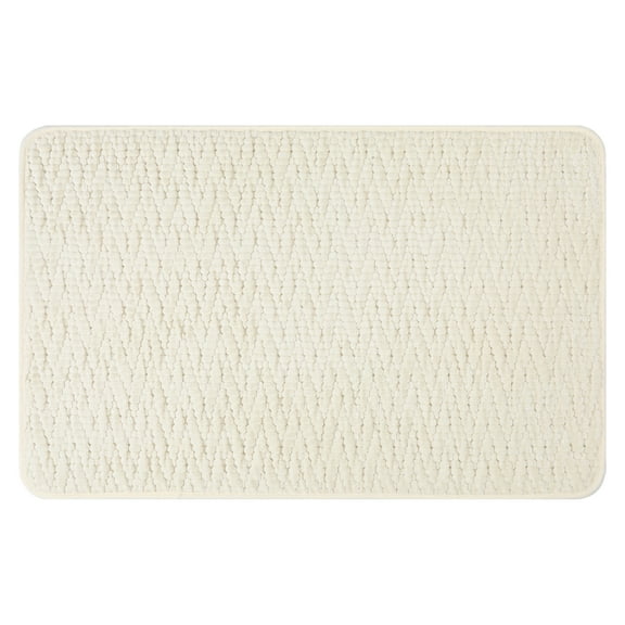 Unique Bargains Rubber Backing Quick Dry Bath Mat Beige 20" x 32"
