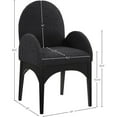 thumbnail image 3 of Meridian Furniture Waldorf Black Boucle Fabric Dining Arm Chair, 3 of 8