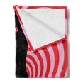 thumbnail image 2 of Kissing Soft Flannel Fleece Throw Blanket, Standing Man and Woman Silhouette on Whirlpool Design Heart, Cozy Plush for Indoor and Outdoor Use, 50" x 70", Dark Pink Baby Pink, by Ambesonne, 2 of 5