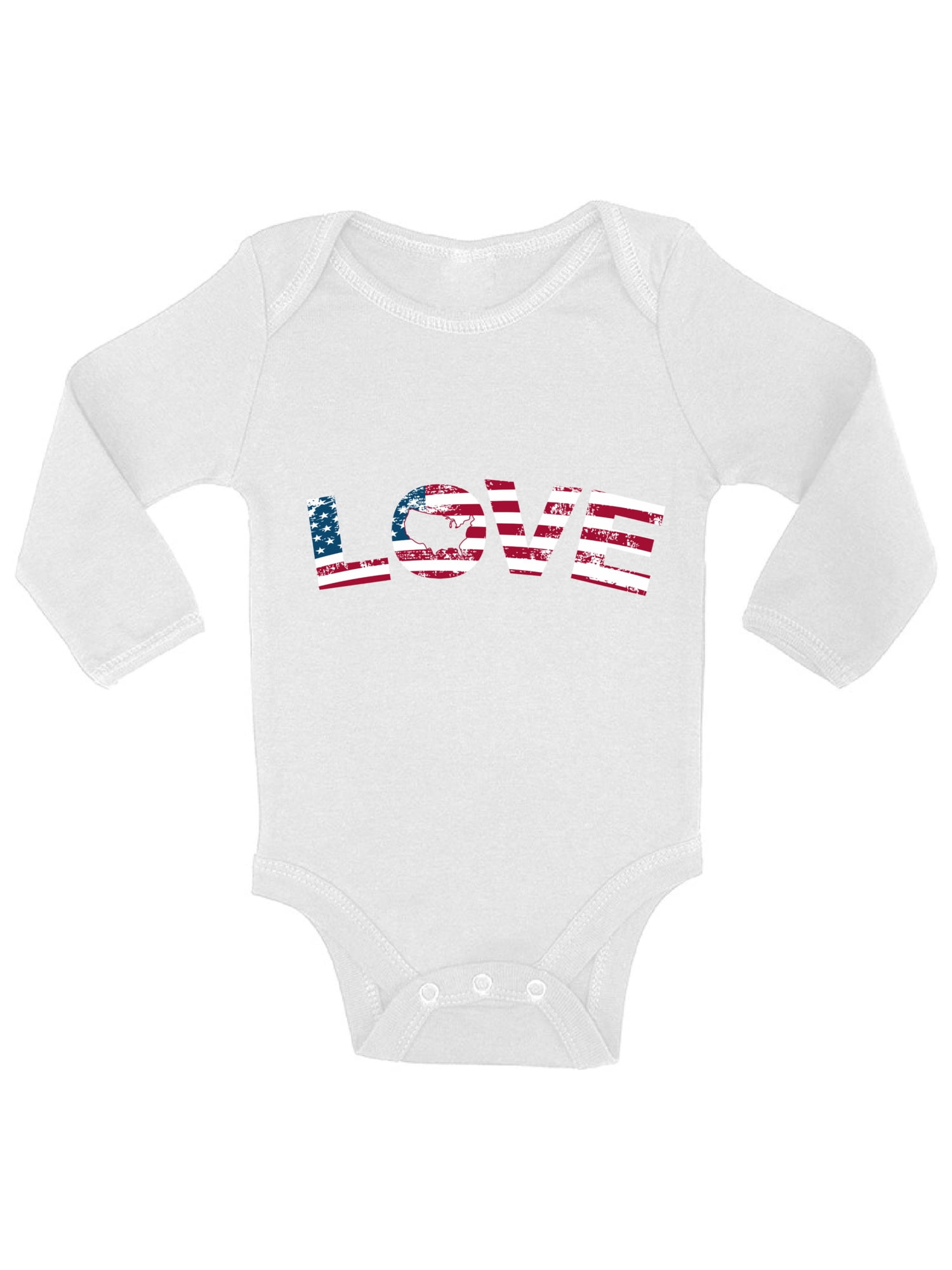 My First 4th of July USA Independence Day Gift Baby Long Sleeve Bodysuit