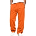thumbnail image 2 of IYYVV Mens Baggy Sweatpants Baggy Casual Straight Wide Leg Fleece Sweat Pants Athletic Workout Gym Jogger with Pockets Orange 4XL, 2 of 7