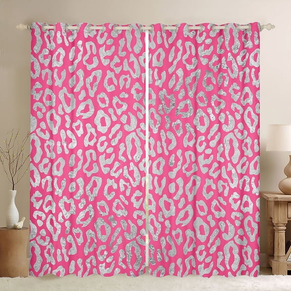 Homewish Leopard Print Girl Boy Black Out Curtains,Jungle Animal Curtains Pack of 2 (42x63 Each),Abstract Geometric Bedroom Curtains,Super Cozy Room Decor