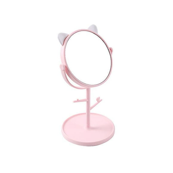 Dww-miroir De Maquillage En Forme De Chat - Rose, Miroir De Table Multifonctionnel Pour Le Bureau