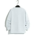 thumbnail image 3 of TFEOQRY Men's Crew Neck Sweater Cable Knit Textured Long Sleeve Casual Pullover Fall Winter Warm Top White, 3 of 3