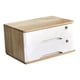 thumbnail image 4 of Caja de almacenamiento de escritorio de madera con cerradura, organizador de escritorio para tocador de encimera Madera Blanca, 4 of 9