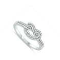 thumbnail image 4 of Clear CZ Rope Infinity Love Knot Promise Ring Sterling Silver Band White 925 Female Size 10, 4 of 4