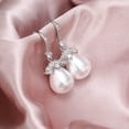 thumbnail image 5 of QQTDFG Fashion 925 Sliver Pearl Earrings Stud Dangle Drop Wedding Women Jewelry A Pair-#1, 5 of 8