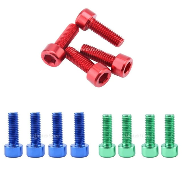 12Pcs Aluminio Botella de Agua Jaula Pernos Soporte Tornillo Tornillos tres