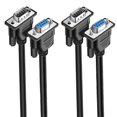 thumbnail image 1 of EVISWIY Cable DB9 macho a hembra extensión recta a través de 3M 10 pies 9 pines Serial RS232 Cable M/F negro 2 unidades, 1 of 1
