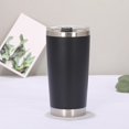 thumbnail image 4 of Stainless Steel Vacuum Insulated Tumbler W/ Lid, Travel Mug, , 20 oz for office and home Outdoor Hot Beverage iced drink - Black, 4 of 8