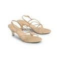 thumbnail image 1 of BLISSFUL STEP Sandales à Talon Chaton à Brides et Bride Arrière pour Femmes Nude 6, 1 of 7