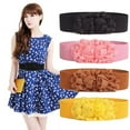 thumbnail image 3 of Dress Choice Women's Elastic Stretch Wide Rose Double-Chiffon Flower Waist Belts for Dress, 3 of 8