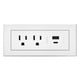 thumbnail image 1 of Legrand Wiremold RDZCWH - Centro de energía radiante para muebles con regleta de alimentación empotrada USB, 2 salidas, tipo A/C, cable USB de 6 pies, color blanco, 1 of 1