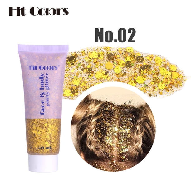 Gel de lentejuelas para sombras de ojos, rostro, cuerpo y labios. Lentejuelas para sombras de ojos. Maquillaje de danza polarizado brillante. Gel con purpurina.