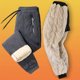 thumbnail image 4 of Pantalones de chándal de lana para hombre Pantalones impermeables de lana cálidos de invierno Pantalones de entrenamiento de gimnasio, 4 of 9