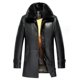 thumbnail image 2 of Chaleco interior de piel de conejo Rex dorado de invierno para hombre, abrigo Nick con cuello de zorro y visón, cuero natural, largo medio, 2 of 5