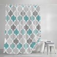 thumbnail image 3 of Shower Curtains for Bathroom, Teal Grey Morocco Pattern Waterproof Fabric Shower Curtain, Turquoise Modern Moroccan Geometric Decorative Bathroom Curtain for Bathtub, 36"x72", No Hooks Included, 3 of 9