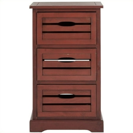 8 Drawer Red Side Cabinet - Hawthorne Collection Pine 3 Drawer Cabinet in Red
