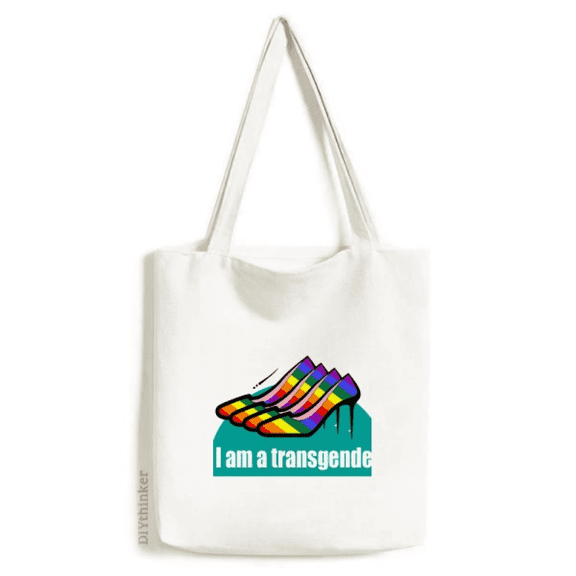 I Am A Bisexual LGBT Rainbow Tote Canvas Bag Shopping Satchel Casual Handbag